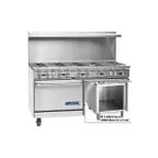 image of Imperial IR-10-XB 60" Gas Restaurant Range w/ (10) Open Burners, (1) Standard Oven, (1) Open Cabinet Base, 355.000 BTU