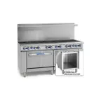 image of Imperial IR-12-C-XB 72" Gas Restaurant Range w/ (12) Open Burners, (1) Convection Oven, (1) Cabinet Base, 414.000 BTU,