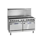 image of Imperial IR-12-SU 72" Gas Restaurant Range, (12) Open Burners w/ (6) Step-Up, (2) Standard Ovens, 454.000 BTU