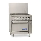 image of Imperial IR-36BR-C 36" Gas Restaurant Range w/ 36" Radiant Charbroiler, (1) Convection Oven, 120.000 BTU