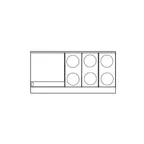 image of Imperial IR-6-G24T-E-CC 60" Electric Restaurant Range, 6 Round Elements, One 24" griddle