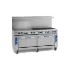 image of Imperial IR-6-G36 72" Gas Restaurant Range w/ (6) Open Burners, 36" Griddle, (2) Standard Ovens, 322.000 BTU