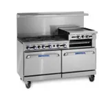image of Imperial IR-6-RB24 60" Gas Restaurant Range w/ (6) Open Burners, 24" Radiant Broiler, (2) Standard Ovens, 322.000
