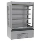 image of Infrico IAG-ML18PIM1 77" Stainless Steel Vertical Open Air Merchandiser, Self Contained, 4 Shelves