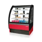 image of Infrico USA IDC-VBR9N 37" Non-Refrigerated Bakery Display Case w/ Curved Glass, Full Service