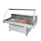 image of Infrico USA IDC-VML18 77" Curved Refrigerated Seafood Display Case