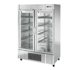 image of Infrico USA IRR-AN49CR 54" 2-Section Reach-In Refrigerator w/ 2 Glass Doors, 49 cu. ft.