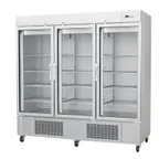 image of Infrico USA IRR-AN67CR 82" 3-Section Reach-In Refrigerator w/ 3 Glass Doors, 67 cu. ft.