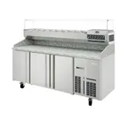 image of Infrico USA IRT-MPG1980-COMBO 78" 3-Section Refrigerated Pizza Prep Table, Granite Top, 16.2 cu. ft.