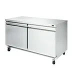 image of Infrico USA IUC-UC60R 60" 2-Section Undercounter Refrigerator w/ 2 Doors, 17 cu. ft.