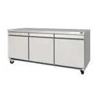 image of Infrico USA IUC-UC72R 72" 3-Section Undercounter Refrigerator w/ 3 Doors, 21 cu. ft.