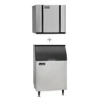 image of Ice-O-Matic CIM0320FA/B55PS/KBT19 Air Cooled Full Cube 313 lb Ice Machine with Bin, 510 lb Storage