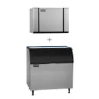 image of Ice-O-Matic CIM0430FA/B110PS/BPF-1 Air Cooled Full Cube 435 lb Ice Machine with Bin, 854 lb Storage
