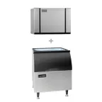 image of Ice-O-Matic CIM0430FA/B40PS Air Cooled Full Cube 435 lb Ice Machine with Bin, 344 lb Storage