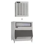image of Ice-O-Matic MFI0500A/B1600-60 Air Cooled Flake 540 lb Ice Machine with Bin, 1660 lb Storage