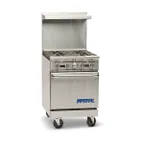 image of Imperial IR-4 24" Gas Restaurant Range w/ (4) Open Burners, (1) Space Saver Oven, 155.000 BTU