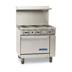 image of Imperial IR-6-XB 36" Gas Restaurant Range w/ (6) Open Burners, (1) Cabinet Base, 192.000 BTU 