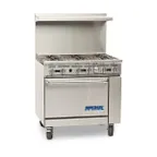 image of Imperial IR-6 36" Gas Restaurant Range w/ (6) Open Burners, (1) Standard Oven, 227.000 BTU