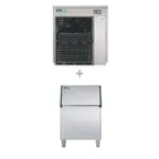 image of ITV Ice Makers IQ 500/S-400-22 Air Cooled Flake 675 lb Ice Machine with Bin, 399 lb Storage