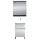 image of ITV Ice Makers SPIKA MS 700/S-400-22 Air Cooled Half Cube 668 lb Ice Machine with Bin, 399 lb
