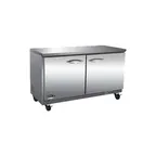 image of IKON IUC61F 61" 2-Door Undercounter Freezer, Stainless Steel Top, 15.5 cu. ft.