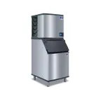 image of Manitowoc IYT0450A/D570 Air Cooled Half Cube 490 lb Ice Machine with Bin, 532 lb Storage