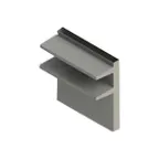image of Jade DS-12 12" x 36" Stainless Steel Titan Backguard Flue Riser with Double Solid Shelves