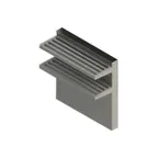 image of Jade DTS-60 60" x 36" Stainless Steel Titan Backguard Flue Riser with Double Tubular Shelves