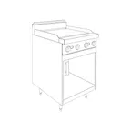 image of Jade JBR-24G 24" Gas Restaurant Range w/ 24" Griddle, (1) Cabinet Base, 48.000 BTU