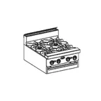 image of Jade JBR-4-M 24" Gas Restaurant Range w/ (4) Open Burners, Modular, 120.000 BTU