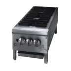 image of Jade JHP-312-F 12" Floor Gas Hotplate with (3) Burners, Manual Controls, 45.000 BTU