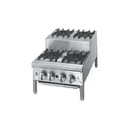 image of Jade JHPE-2-218-F 18" Floor Step-Up Gas Hotplate with (4) Burners, Manual Controls, 60.000 BTU
