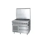 image of Jade JMRH-60B 60" Gas Heavy Duty Range w/ 60" Full Charbroiler, Modular & Open Legs Base, 150.000 BTU