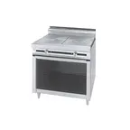 image of Jade JTRH-2FHT 36" Gas Heavy Duty Range w/ (2) French Tops, Cabinet Base, 60.000 BTU