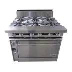 image of Jade JTRH-6-36 36" Gas Heavy Duty Range w/ (6) Open Burners, Standard Oven, 245.000 BTU