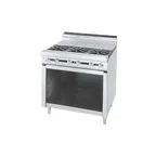 image of Jade JTRH-6ST 72" Gas Heavy Duty Range w/ (6) Open Burners, (6) Hot Tops, Cabinet Base, 300.000 BTU