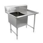 image of John Boos 1B244-1D24R-X 52" One Compartment Sink, 24"W x 24"L Bowl With Right-Hand Drainboards