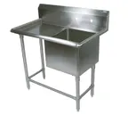 image of John Boos 1PB18-1D18L 40" One Compartment Sink, 18"W x 18"L Bowl With Left-Hand Drainboards