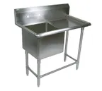 image of John Boos 1PB18-1D18R 40" One Compartment Sink, 18"W x 18"L Bowl With Right-Hand Drainboards