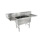 image of John Boos 2B184-2D18-X 75" Two Compartment Sink, 18"W x 18"L Bowl With 2 Drainboards