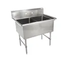 image of John Boos 2B184-X 41" Two Compartment Sink, 18"W x 18"L Bowl Without Drainboard