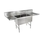 image of John Boos 2B244-2D24-X 99" Two Compartment Sink, 24"W x 24"L Bowl With 2 Drainboards