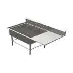 image of John Boos 3PB14314-1D24R 70" Three Compartment Sink, 14"W x 31"L Bowl With Right-Hand Drainboard