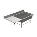 image of John Boos 3PB14314-1D30L 76" Three Compartment Sink, 14"W x 31"L Bowl With Left-Hand Drainboard