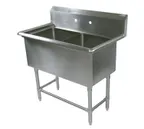 image of John Boos 42PB244 53" Two Compartment Sink, 24"W x 24"L Bowl Without Drainboard