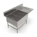 image of John Boos 43PB14314-1D24R 70" Three Compartment Sink, 14"W x 31"L Bowl With Right-Hand Drainboard