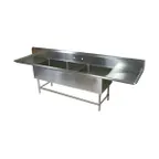 image of John Boos 43PB16184-2D24 99" Three Compartment Sink, 16"W x 18"L Bowl With 2 Drainboards