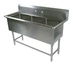 image of John Boos 43PB16204 53" Three Compartment Sink, 16"W x 20"L Bowl Without Drainboard