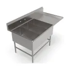image of John Boos 43PB20284-1D20R 84" Three Compartment Sink, 20"W x 28"L Bowl With Right-Hand Drainboard