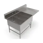 image of John Boos 43PB20284-1D24R 88" Three Compartment Sink, 20"W x 28"L Bowl With Right-Hand Drainboard